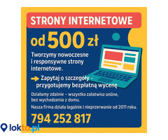Strona internetowa od 500 PLN z mocną promocją na START/ FAKTURA